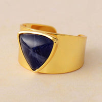 Bague Triangle en Turquoise, Améthyste ou Lapi Lazuli