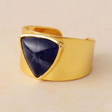 Bague Triangle en Turquoise, Améthyste ou Lapi Lazuli