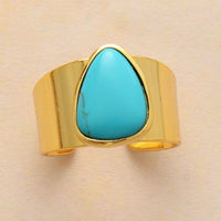 Bague Triangle en Turquoise, Améthyste ou Lapi Lazuli