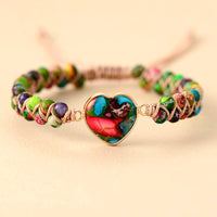 Bracelet Tressé en Perles de Jaspe Impérial