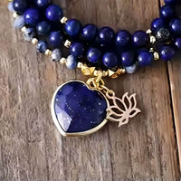 Collier Lotus en Lapis Lazuli, Jade