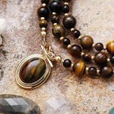 Collier en Obsidienne, Œil de Tigre