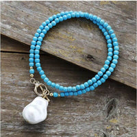 Collier Tour de Cou en Lapis Lazuli, Turquoise, Agate