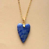 Collier en Forme de Cœur en Améthyste, Lapis Lazuli, Labradorite
