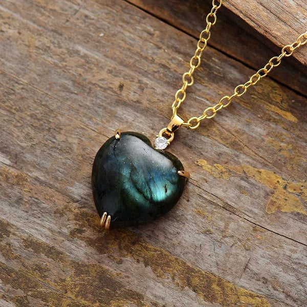 Collier Cœur en Labradorite