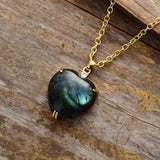 Collier Cœur en Labradorite