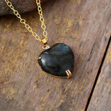 Collier Cœur en Labradorite