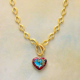 Collier Cœur en Jaspe Rouge