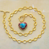Collier Cœur en Jaspe Rouge