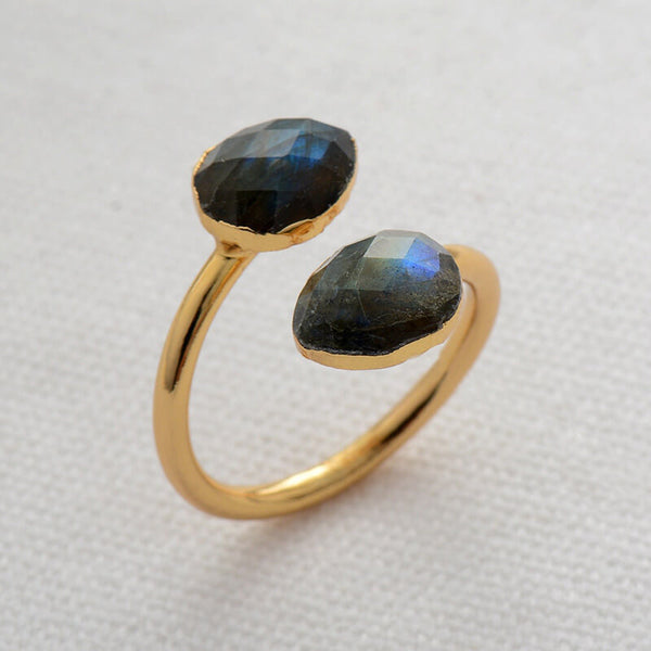 Bague 2 pierres Labradorite