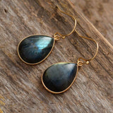 Boucles d'oreilles Larme en Labradorite