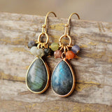 Boucles d'oreilles Pendantes en Labradorite