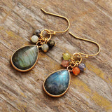 Boucles d'oreilles Pendantes en Labradorite