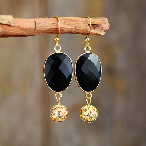 Boucles d'oreilles en Onyx Noir