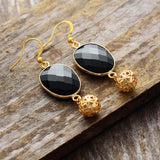 Boucles d'oreilles en Onyx Noir