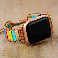 Bracelet Apple Watch Style Bohémien en Japser Charka