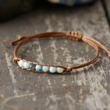 Bracelet Cordon de Cire en Amazonite