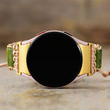 Bracelet Samsung Watch 4 Style Bohémien en Jade Vert