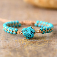 Bracelet Tressé en Turquoise