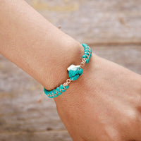 Bracelet Tressé en Turquoise