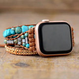 apple watch bracelet en turquoise et jaspe