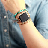 apple watch bracelet en turquoise et jaspe