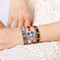 Bracelet femme arbre de vie en lapis lazuli