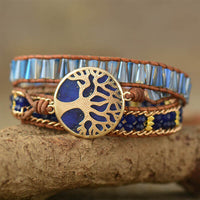 Bracelet femme arbre de vie en lapis lazuli