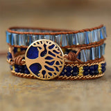 Bracelet femme arbre de vie en lapis lazuli