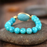 Bracelet Breloque en Amazonite Bleu