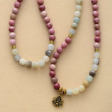 Collier/Bracelet 108 Perles en Amazonite et Rhodonite