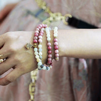 Collier/Bracelet 108 Perles en Amazonite et Rhodonite