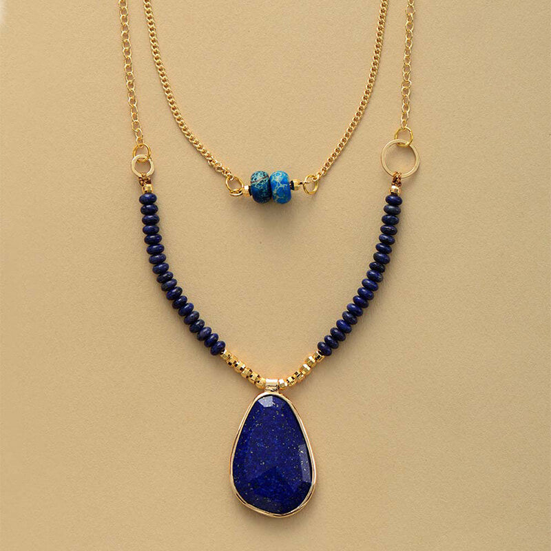 Philip Jones Lapis Gemstone Necklace Philip Jones Lapis Gemstone Necklace