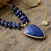 Collier en Jaspe, Lapis et Perles de Rocaille