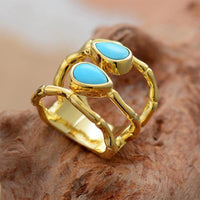 Bague 3 anneaux Turquoise - Zen Corner