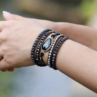 Bracelet enroulé Onyx Noir - Zen Corner