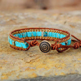 Bracelet style Bohémien en pierres Turquoises - Zen Corner