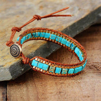 Bracelet style Bohémien en pierres Turquoises - Zen Corner