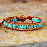 Bracelet style Bohémien en pierres Turquoises - Zen Corner